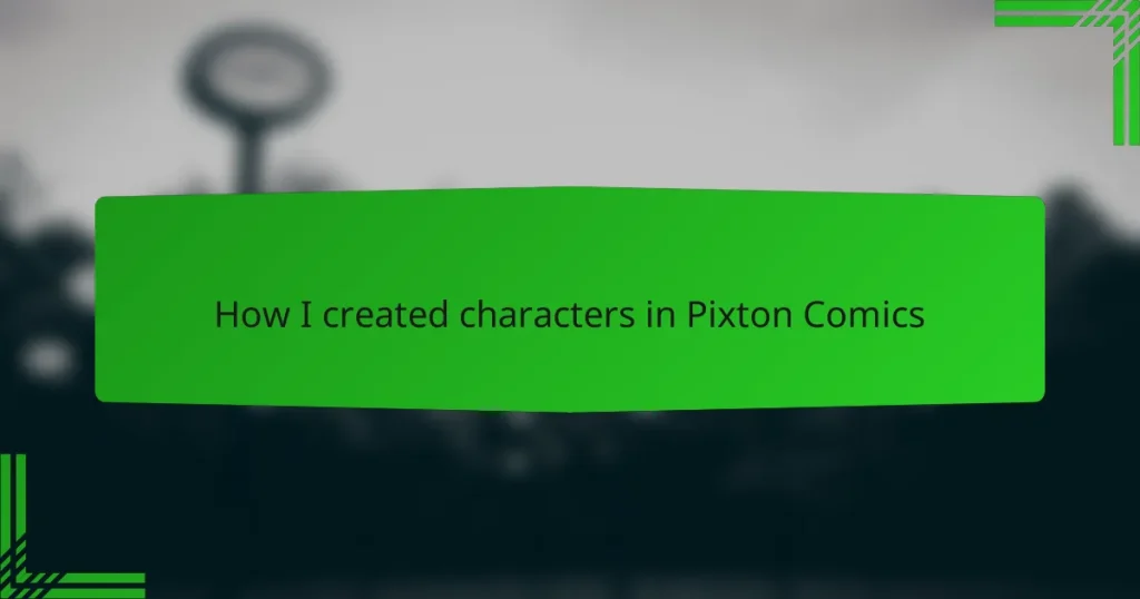 How I created characters in Pixton Comics
