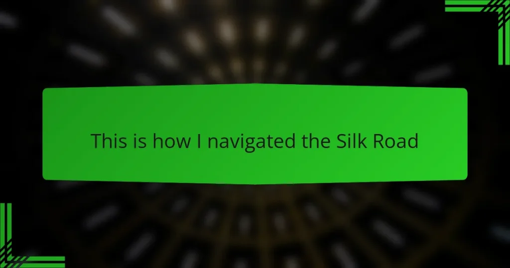 This is how I navigated the Silk Road