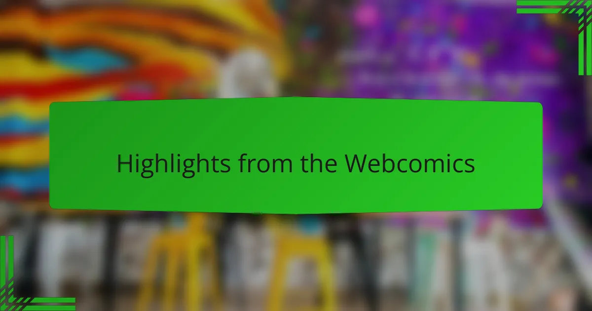 Highlights from the Webcomics