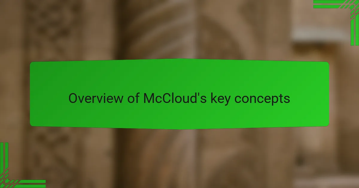 Overview of McCloud's key concepts