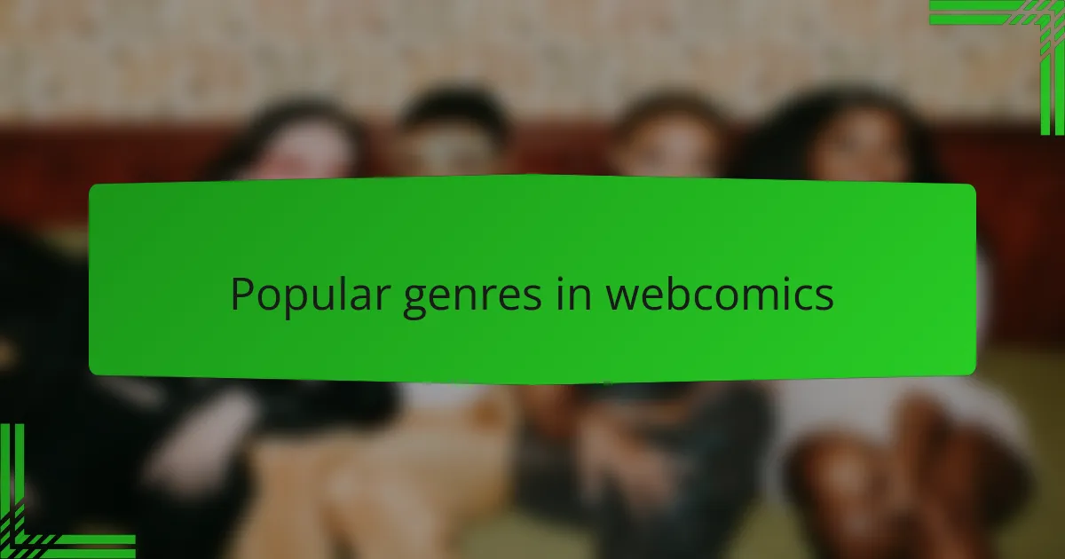 Popular genres in webcomics