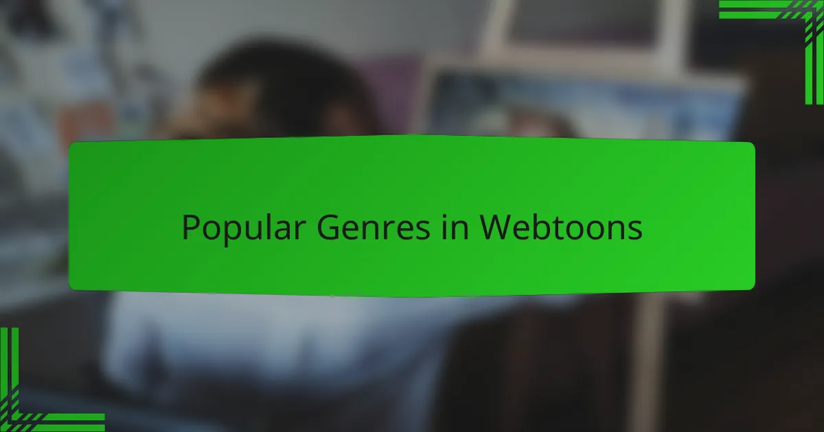 Popular Genres in Webtoons