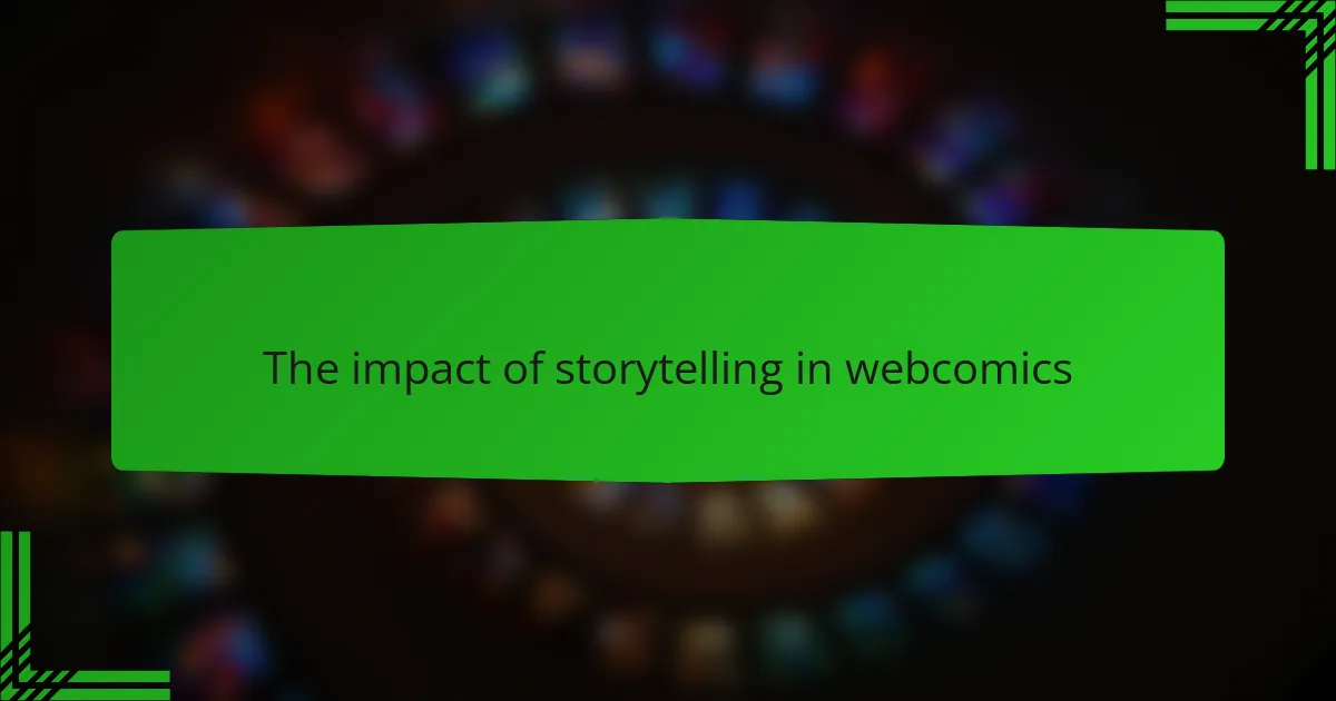 The impact of storytelling in webcomics
