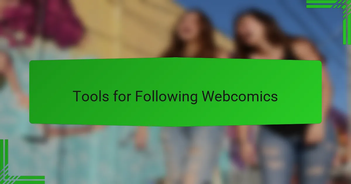 Tools for Following Webcomics